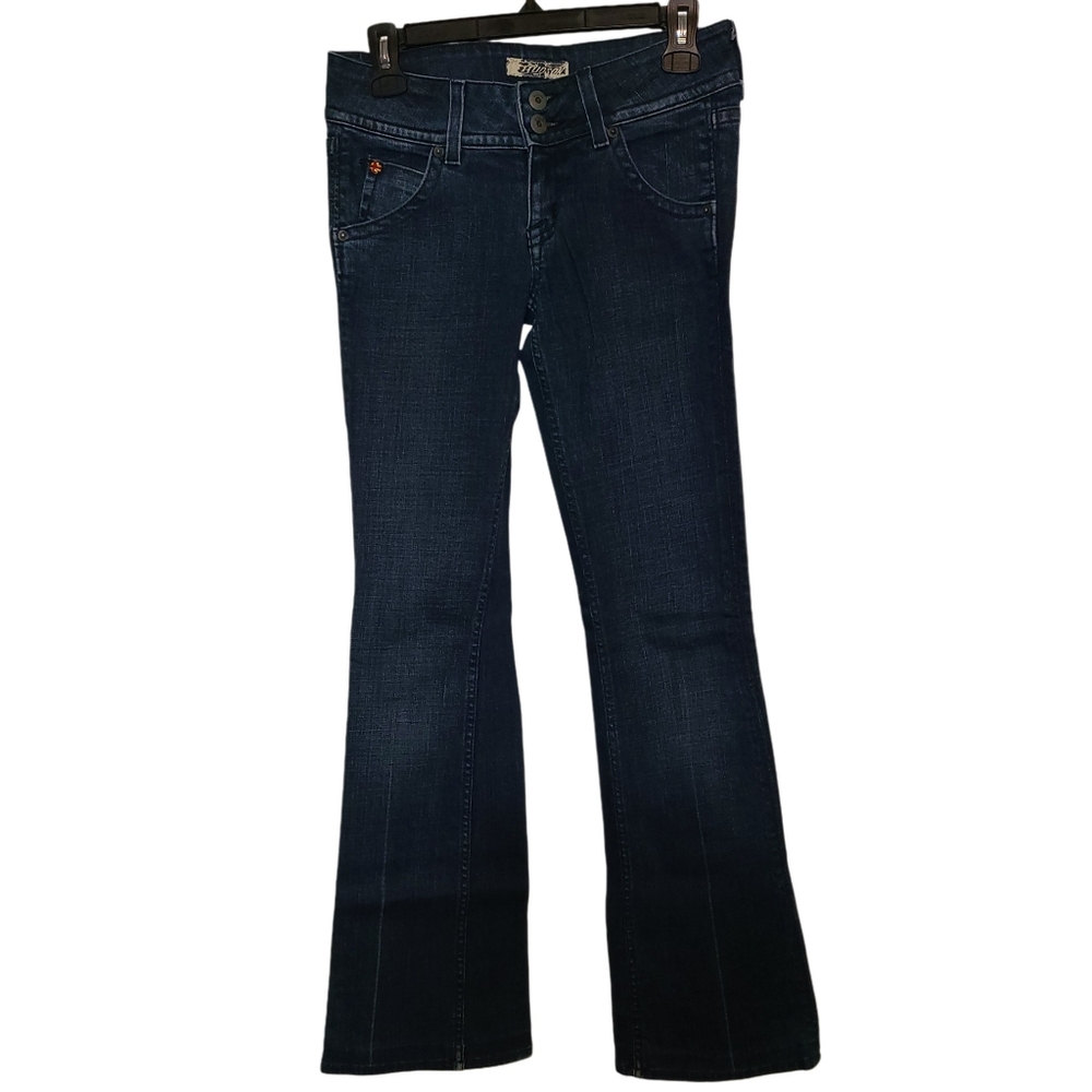 EUC Women's Hudson Flare Leg Dark Wash Denim Blue Jeans Sz 26